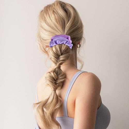 Scrunchies for Women Girls 6Pcs Purple Velvet Scrunchies for Thick Hair Ultra Textured Soft Corduroy Scrunchy Hair Ties Lavender Elastic Hair Bands Ponytail Holders Bulk Cute Hair Accessories - color: C-Purple 6PCS