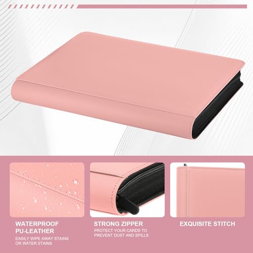 16 Pocket Toploader Binder,Holds 640 TopLoaders (16 Pink) - color: 16Pink