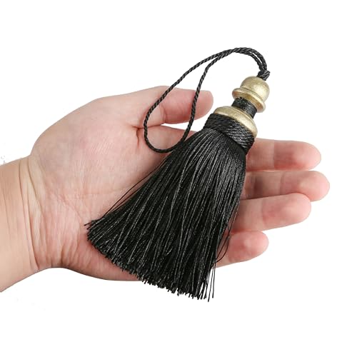 2 Pack Tassel Key Tassel with Loops for Home Decoration - color: Black, size: 2 Pack