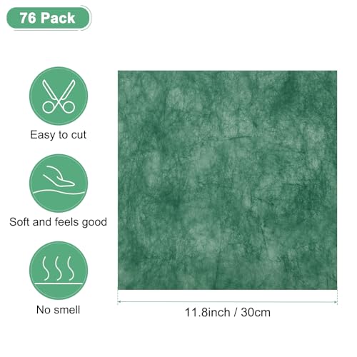 M METERXITY 76-Sheet Korean Cotton Wrapping Flower Paper, 11.8 Inch/ 30cm Waterproof Floral Wrapping Cotton Paper for Bouquets/Gift Packaging [Dark Green] - color: Dark Green