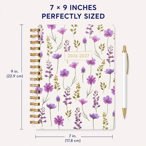 WORLD TRAVELER Academic Planner School Organizer Jul 2026-Dec 2027, 7"x9" - color: Magenta Garden