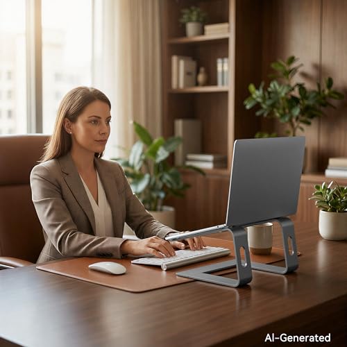 SOUNDANCE Laptop Stand, Aluminum Ergonomic Desk Riser, 10-15.6", Grey - color: C-Grey, size: For 10 to 15.6 Inches Laptop