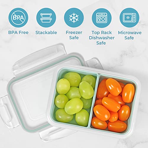carrotez 2 Compartment Food Container, Green - 2 Cup (480ml) - color: Green, size: 2 Compartment (2 Cup)