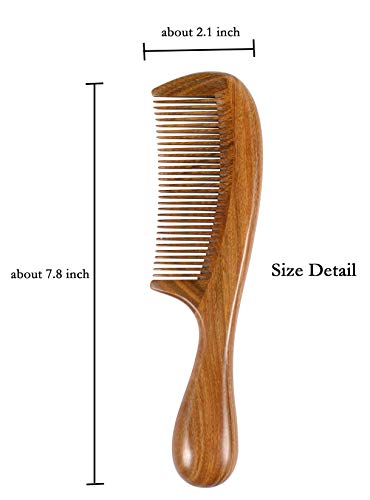 Louise Maelys 2 Pack Wooden Hair Combs, Wide and Fine Tooth Wooden Comb - color: Wide tooth+ Fine Tooth