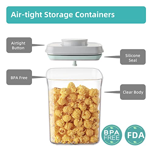 Ankou Airtight Container Set (1000ml 4 Pcs) Stackable One Press Openning Food Containers for Snacks Sugar Salt Herbs Spices Coffee Bean Formula Popcorn BPA-Free Tight Seal - Clear (1.0 QT * 4) - color: 1.0 QT * 4