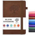 Blank Journal Notebook 5.9"×8.5", Leather Sketchbook,160 Pages Sketch book - color: Brown, size: Blank Page