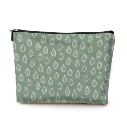 Green Drawn Rain Makeup Bag, Boho Makeup Organizer Cosmetic Bags for Women - color: GreenSeed