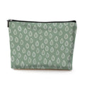 Green Drawn Rain Makeup Bag, Boho Makeup Organizer Cosmetic Bags for Women - color: GreenSeed