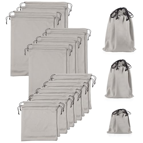 20 Pcs Satin Game Storage Bags for Women Men, S,M,L, Gray - color: Gray, size: S,M,L