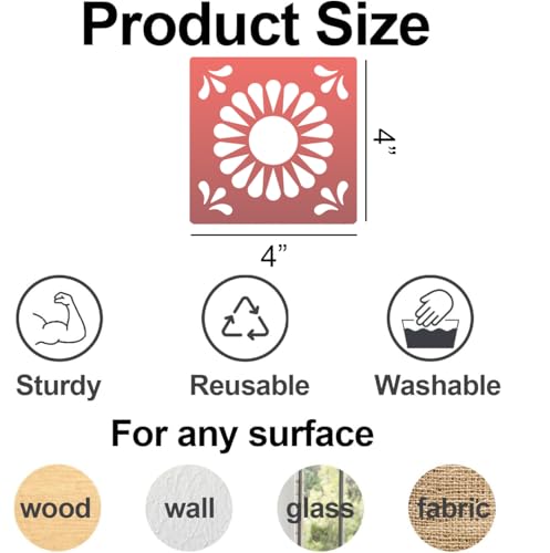 Talavera Stencil Mexican Stencils for Painting 4"x4" - style: Tile 25P/4IN