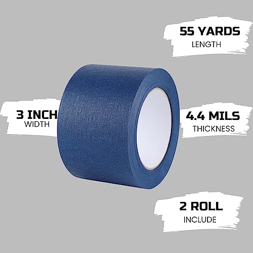 Lichamp 3 inches Blue Painters Tape Blue Masking Paper