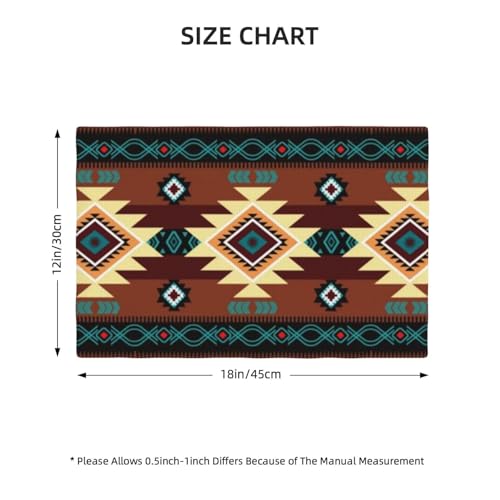 Southwetsern Placemats Rectangle Linen Table Placemet Set of 4 - color: Teal Brown, size: Set of 4