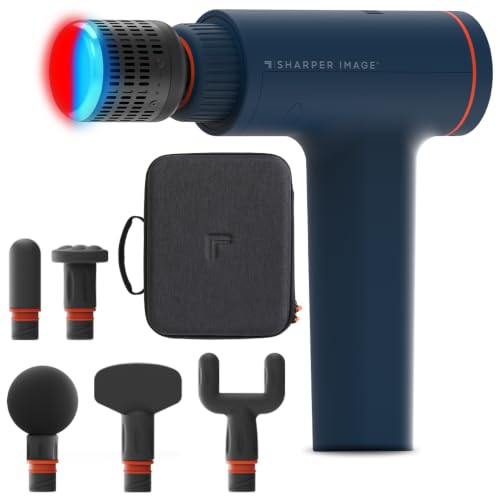 Sharper Image Powerboost Versa Heat & Cold Therapy Percussion Massage Gun - color: Blue - Hot + Cold