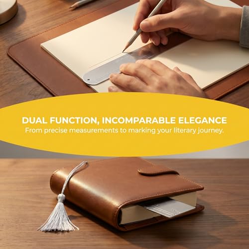 6 Inch Metal Ruler Bookmark, Silver - color: Silver
