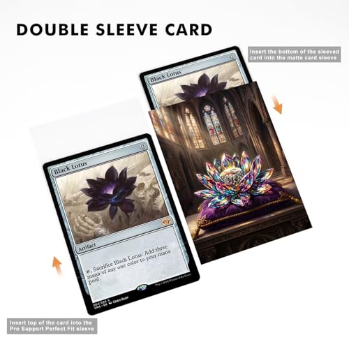Katomula 100 MTG Card Sleeves with 100 Inner Sleeve, Textured Back Art Sleeves, Fit Standard Size Cards- Jeweled Lotus - color: Jeweled Lotus