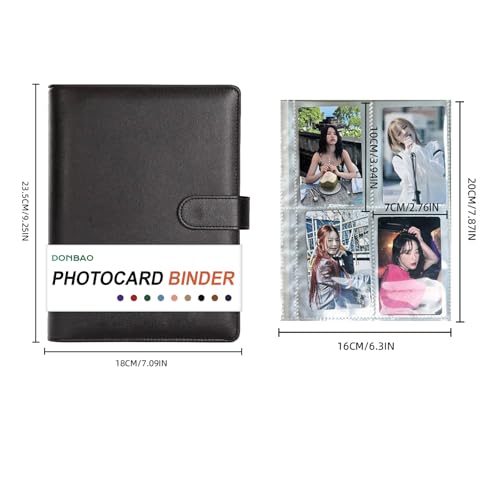 A5 Kpop Photocard Binder, 6 Ring Binder Collector’s Album with 240 Card Slots, PU Leather Cover for Organizing K-Pop, Trading Cards, Game Cards & Memorabilia (Black) - color: Black