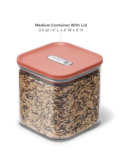 Caraway 2.5 qt Glass Airtight Food Storage Container with Lid - color: Perracotta, size: 2.5qt Container