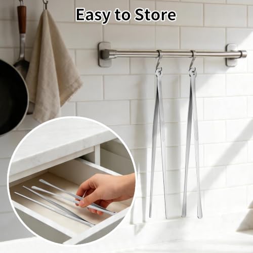Kirecoo 2PCS 12" Stainless Steel Cooking Tongs with Serrated Tips