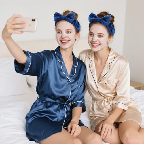 10 Pack Navy Blue Soft Spa Headband for Women Girls - color: Navy Blue