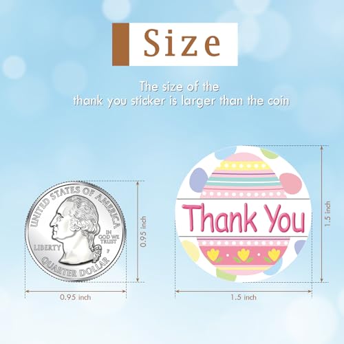 Heyfibro 500 PCS 1.5 Inch Thank You Stickers for Small Business, Baking, Gifts, Envelopes, Easter Decorations (Egg 1) - style: Egg 1