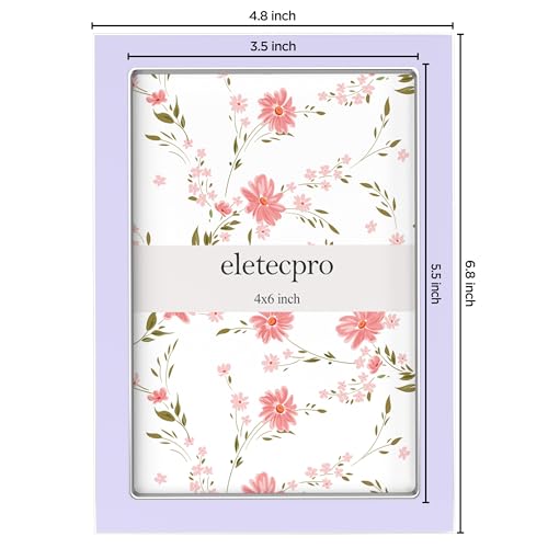 eletecpro 4x6 Enamel Picture Frame with Real Glass Cover, Purple, 2-Pack - color: Purple & Silver, size: 4x6