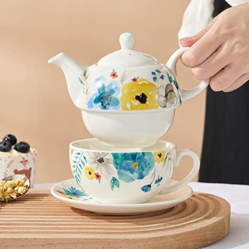 Tea for One Set, Teapot for One, Teapot and Cup Set - color: Multicolor