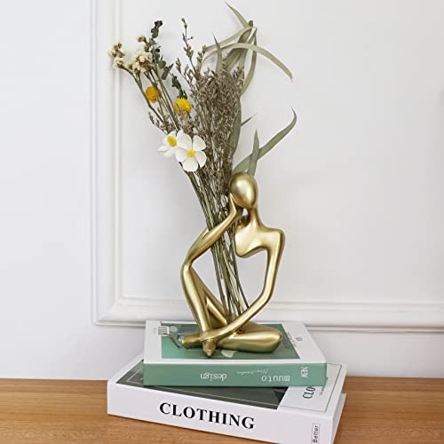 Dnoifne Thinker Statues and Sculptures, Resin Thinker Statue Ornaments, Abstract Style Sculptures, Housewarming Gifts, Housewarming Decorations, Living Room Dining Desk Decorations(Gold Right, Large) - color: Gold Right, size: Large
