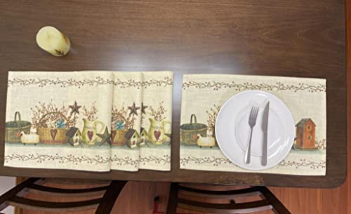 Rustic Country Stars Placemats, 18x13 Inches, Set of 4 - color: Country Stars