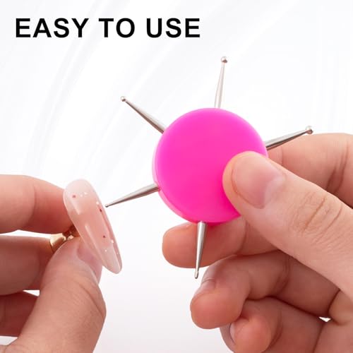 2pcs Pink Nail Dotting Tools, 6-in-1 Metal Dotting Tool Nail Art - color: Pink, 2pcs