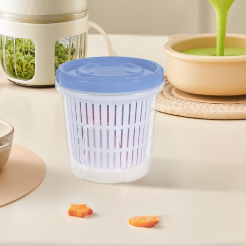 ARTIBETTER Pickle Jar Strainer Insert Airtight Kimchi Container for Vegetables and Fruits Drain Excess Liquid Food Storage Holder 5.23 X 5.11 X 5.11 in