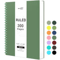 RETTACY Spiral College Ruled Notebook, 300 Pages, A4 Size (8.2" x 11.2") - color: Dark Green, size: 8.2" x 11.2"