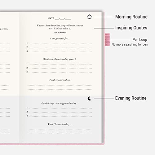 The Gratitude Journal - Inspire Thankfulness, Mindfulness, Positivity, Happiness, Affirmation, Productivity & Self Care - Undated Daily Reflection & Gratitude Journal for Women & Men - Upgraded with - color: Pink