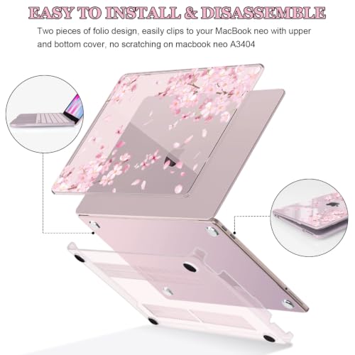 Cherry Blossom Pink Case for 2026 MacBook Neo 13 Inch A18 Pro A3404 - color: Cherry Blossom