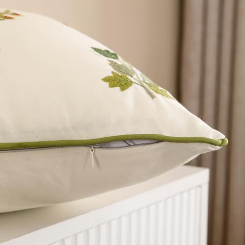 Embroidered Throw Pillow Covers 18x18 inch Pack of 2 Multiflower - color: Multiflower