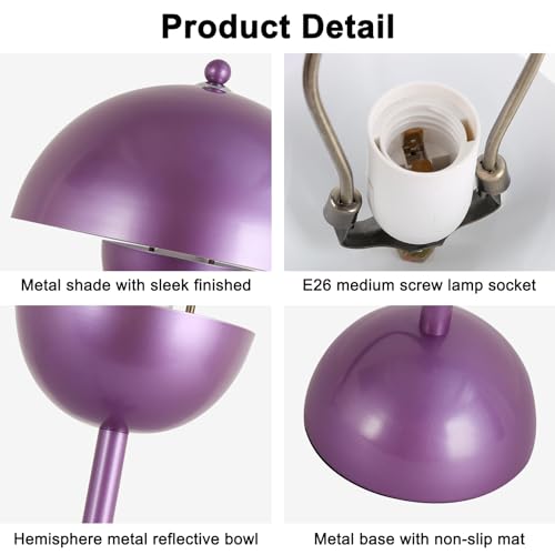 Creative Mid-Century Modern Bud Table Lamp for Home&Office, Pearl Violet - color: Pearl Violet