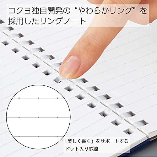 KOKUYO Spiral Lined Notebook, 8.3'' x 5.8'' Pastel Journal A5 Soft Ring Notebooks with Dot 6 mm Ruled, 80 Sheets, Light Blue 1 Subject Notebook, Note Taking for School. (SU-SV338BT-LB) - color: Light Blue, size: A5