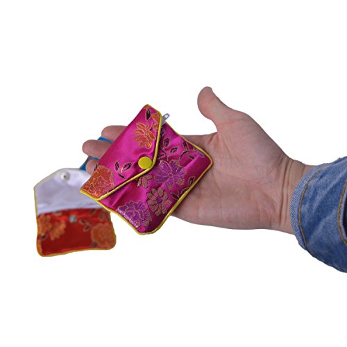 Baitaihem 15 Pack Jewelry Purse Pouch Gift Bags Chinese Silk Style Brocade Embroidered Bag,Multiple Colors(Small) - color: Multiple Colors, size: Small