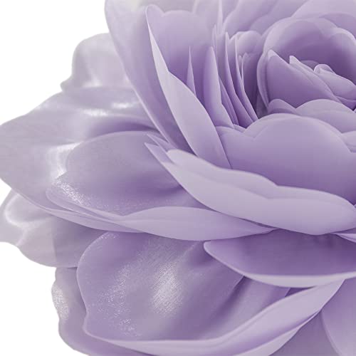 JWH 3D Flower Throw Pillow Cover, Lilac Purple, 14x14 Inch - color: Purple, size: 14" x 14" (Pack of 1)