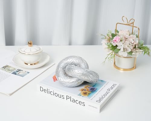 Knot Chain Link for Coffee Table Decor, 2 Link Resin Aesthetic Decor Decorative Chain Knot, Rose Gold Cool Stuff to Put on Shelf, Boho Minimalist Knot Decor for Neutral Home Decor - color: Rose Gold