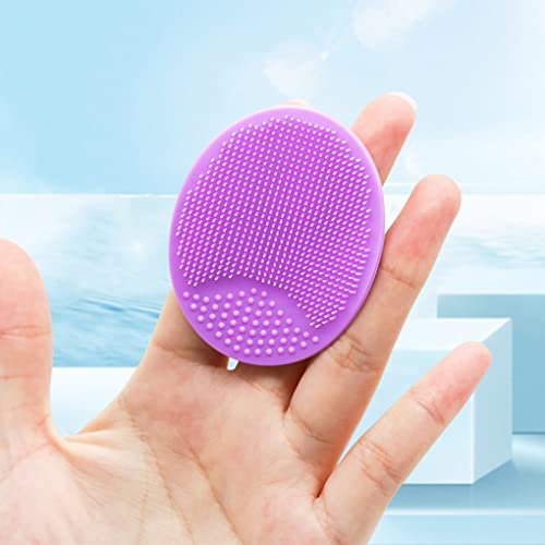Silicone Facial Cleansing Brush - Face Scrubber & Exfoliator for Deep Cleaning, Blackhead & Acne Pore Care - color: Small - Blue&green&purple&rose