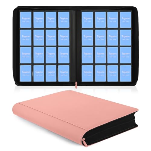 16 Pocket Zip Card Binder, 1024 Pockets Trading Card Binder with Side Loading Pockets, Water-Resistant Diamond-Textured Cover, Large 16 Slot Card Binder for TCG & Sports Cards - color: Pink, size: 16-Pocket