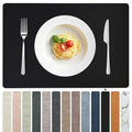 FROMHEART Faux Leather PU Placemats Set of 4 (Black,11.8" x 17") - color: Black, size: Set of 4