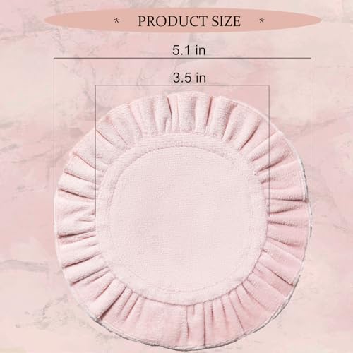 5 Inch Round Ruffle Velvet Coaster, Tabletop Protection, Coffee Table & Bar Decoration, Drink Coasters Suitable for Home Dining Tables & Kitchen Accessories Set of 4, Pink - color: Pink