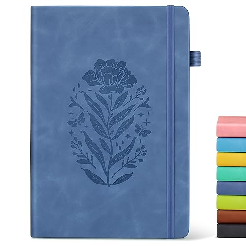 Lined Journal Notebook for Women, A5 Hardcover Leather Journals for Writing, 200 Pages Thick Travel Daily Journal, College Ruled Notebook for Work School, Note Taking,5.75'' X 8.38'' Darkblue - color: darkblue