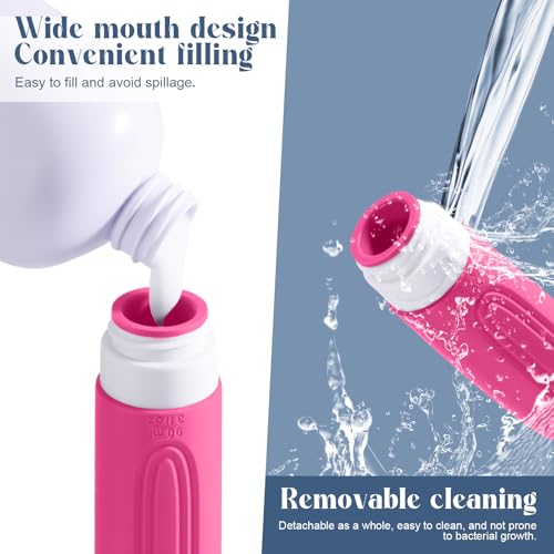 Travel Bottles for Toiletries, 3oz TSA Approved Travel Size Toiletries, Silicone Leak-Proof Refillable Containers, Squeezable Liquid Essentials Bottles W/Clear Bag (RED) - color: RED