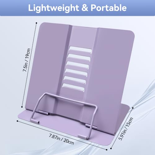 Book Stand, Book Holder, Book Stand for Reading – for Desk & Music - color: Purple