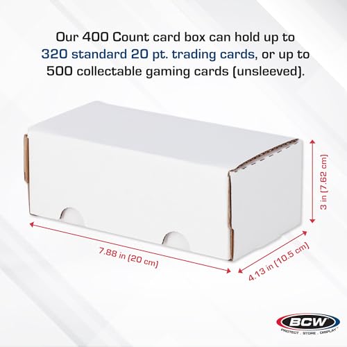 BCW 400-Count Trading Card Storage Boxes, Sports and Gaming Cards, 10 Pack