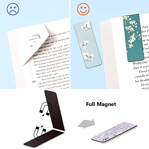 UpUDo 12 Pack Magnetic Bookmark, Book Marker Clip for Teachers, Students, Book Lovers, Printing on 2 Side - color: Style J