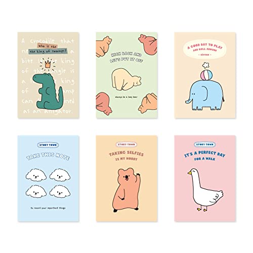 Monolike Mini STORY TOWN Grid Note 6P SET - 105x148mm, 48pages - color: Mini STORY TOWN Grid Note 6P