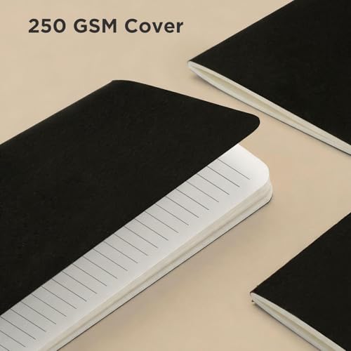HOMEMARS Lined Notebook,18 Pack,A6,100GSM,Small notebook,3.9" x 5.5", Black, Journaling Notebooks for Travel Journal, Work & School,Thick Paper,Lined Journal Diary Memo NotePad,100 g/m² - size: Lined